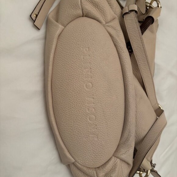 Plinio Visona Hobo Handbag in Excellent condition. Beige with brown accents. - Picture 8 of 9